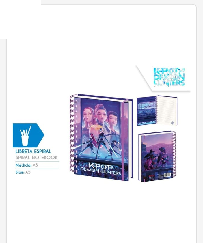 Libreta Espiral A5 K-Pop Demon Hunters