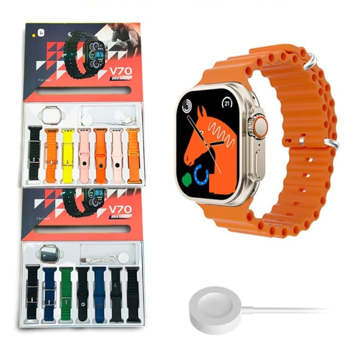 Smartwatch Ultra con Kit de 7 Correas y Carga Inalámbrica - smartwatch