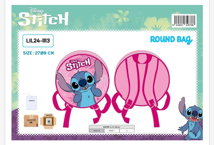 Mochila escolar Stitch Round Bag