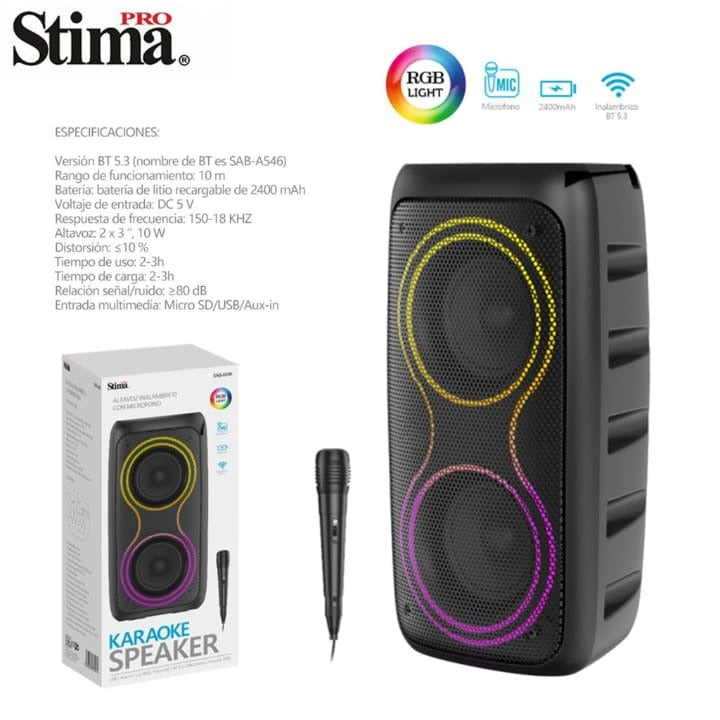Altavoz Karaoke Compacto Inalámbrico con Micrófono - altavoz bluetooth