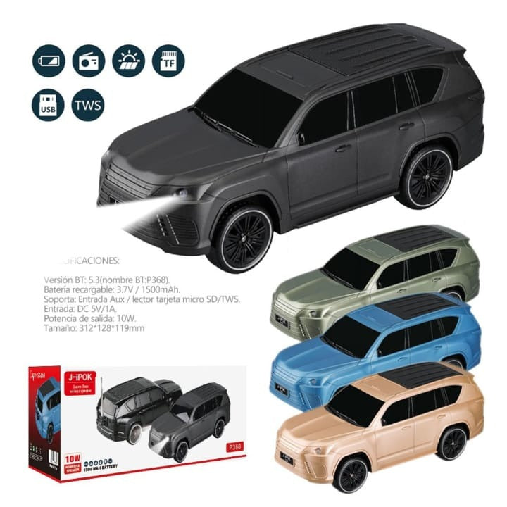 Altavoz Bluetooth Portátil con Forma de Coche y Luz - altavoz bluetooth