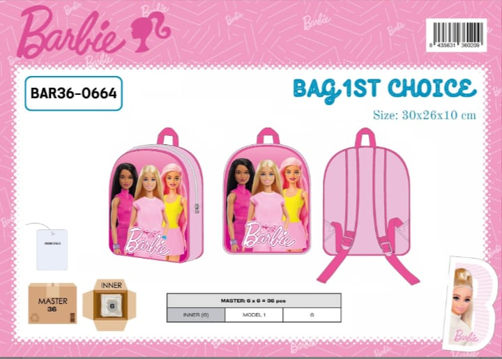 Mochila escolar Barbie 30cm