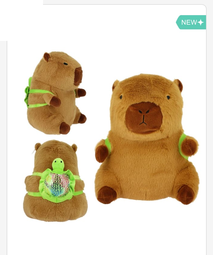 Peluche Capibara con Tortuga suave