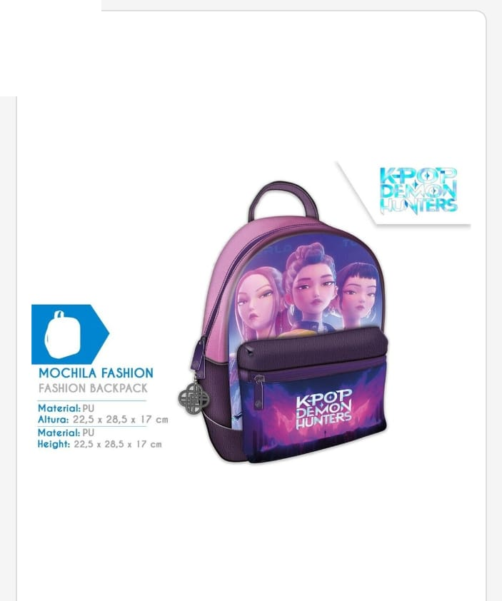 Mochila escolar Fashion Material PU K-Pop Demon Hunters