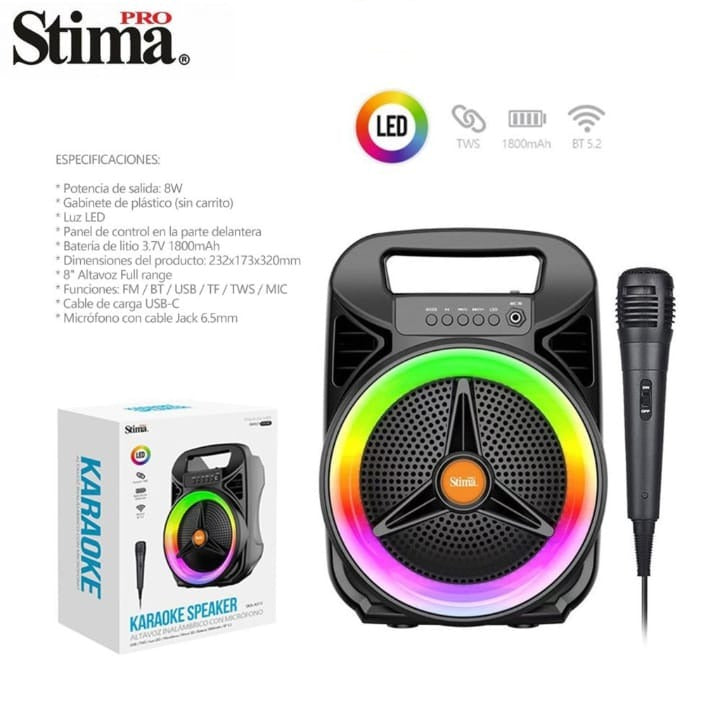 Altavoz Karaoke Bluetooth con Micrófono y Luces LED - altavoz bluetooth