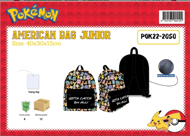 Mochila escolar Pokemon Junior