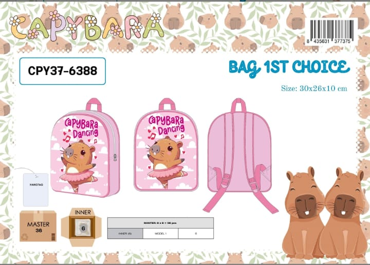 Mochila escolar Capybara Dancing 30cm