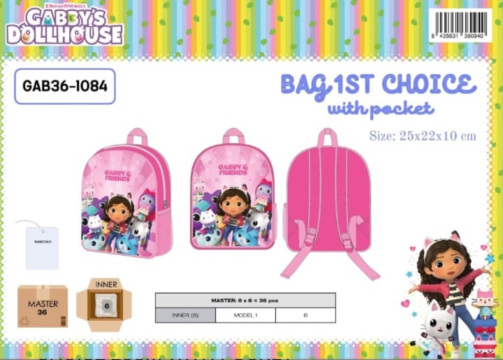 Mochila escolar Gabby's Dollhouse 25cm