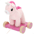 Woomax Arrastre de Madera y Peluche Unicornio