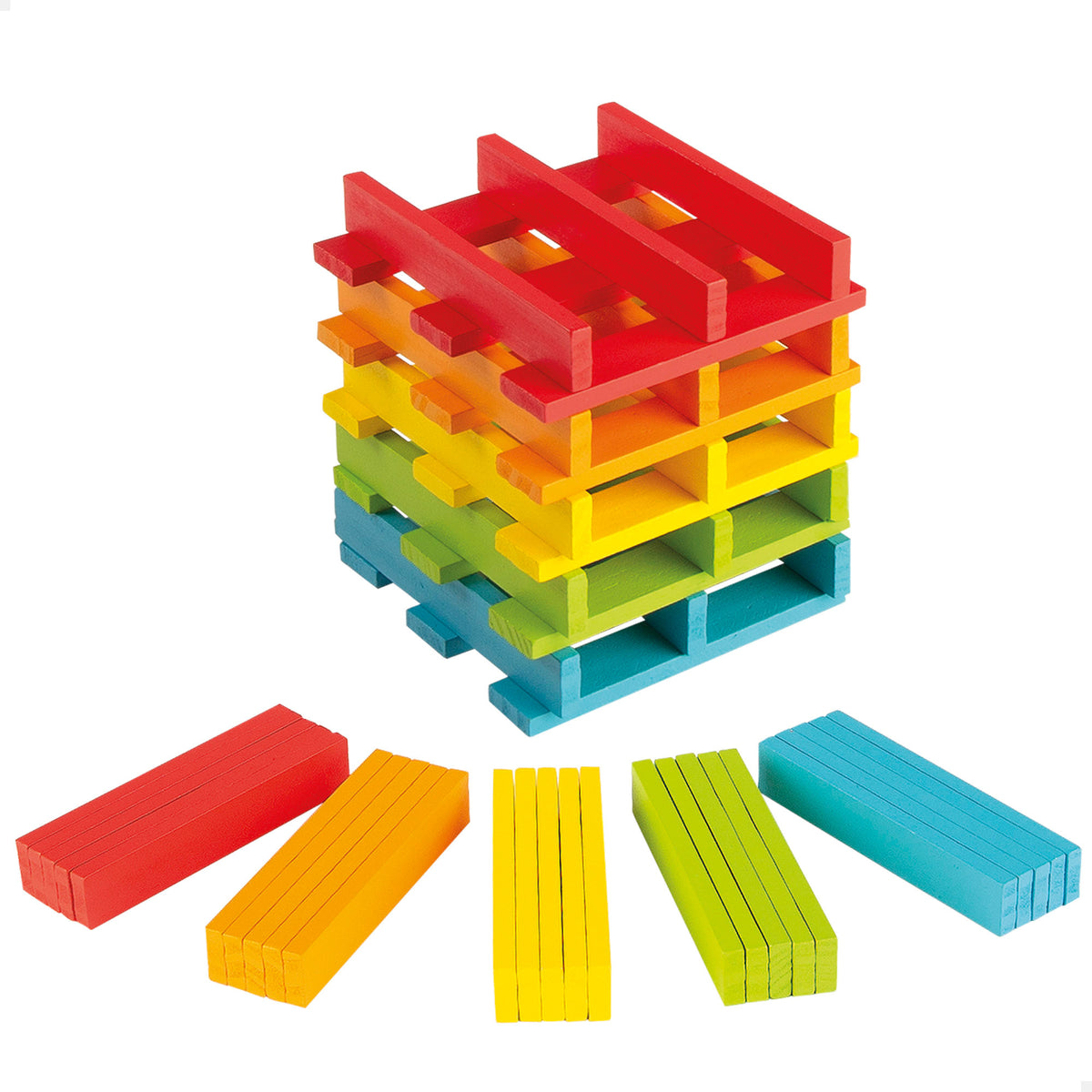 Woomax 100 Bloques de Madera de Colores