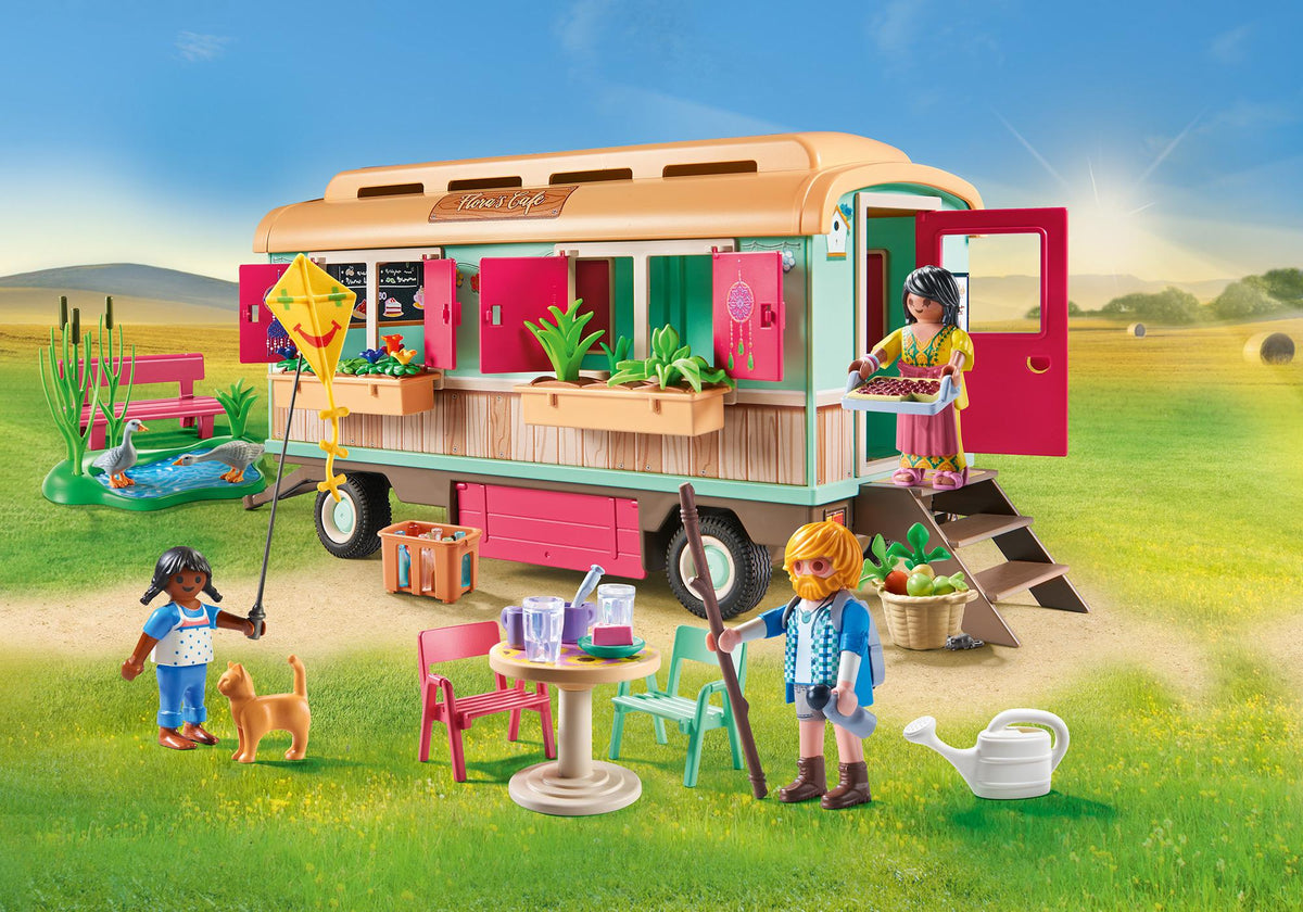Playmobil Cafetería Tren con Huerto 71441 montado