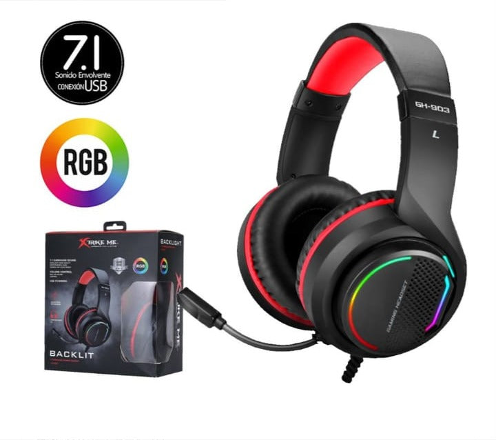 Auriculares Gaming 7.1 USB con Micrófono y RGB - auriculares inalámbricos