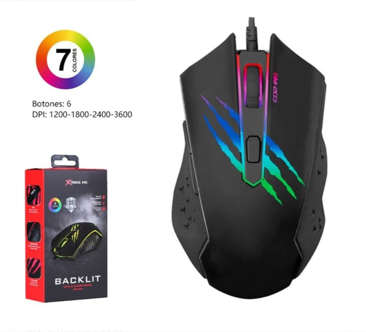 Ratón Gaming RGB Diseño Garras Retroiluminado - accesorio gaming