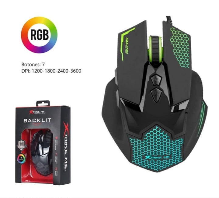 Ratón Gaming RGB Diseño Panal Honeycomb - accesorio gaming