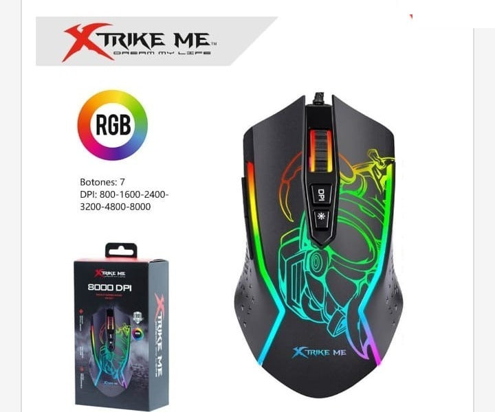 Ratón Gaming RGB 8000 DPI Alta Precisión - accesorio gaming