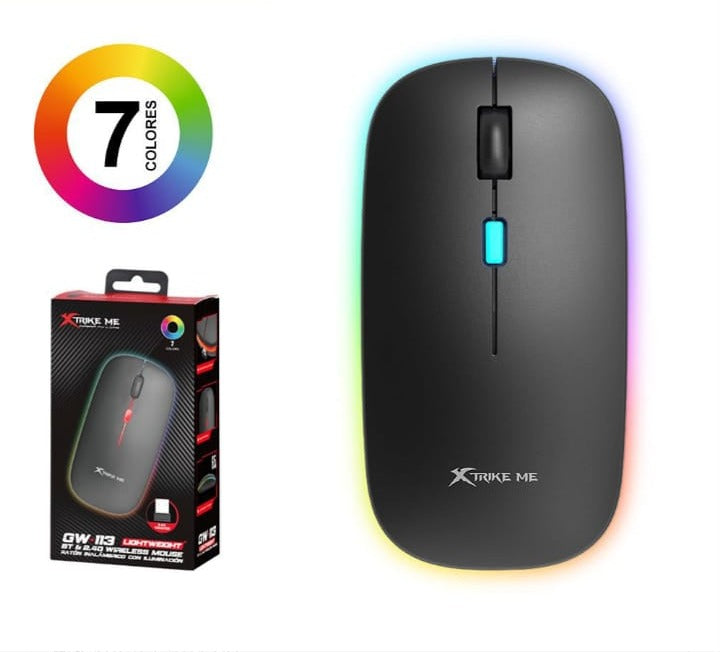 Ratón Inalámbrico Silencioso con Luz RGB - accesorio gaming