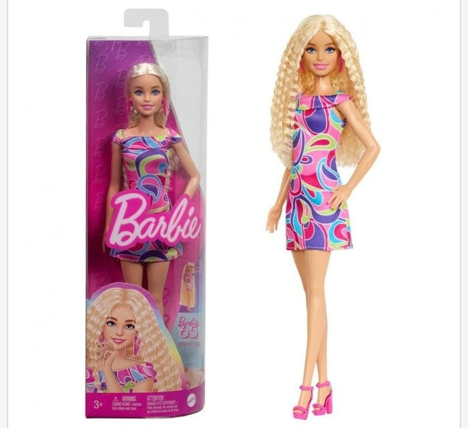 Barbie Fashionista Vestido de Colores - muñeca de juguete