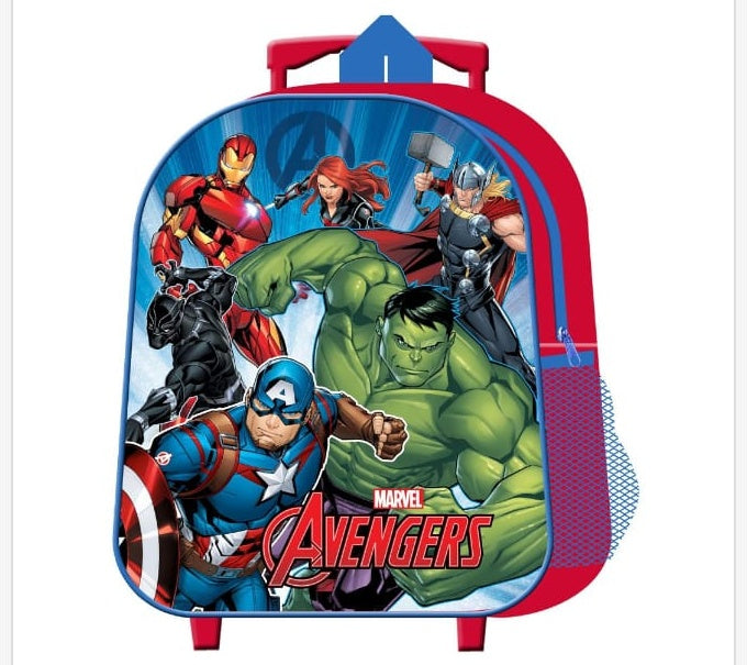 Mochila trolley escolar con Bolsillo Avengers con ruedas