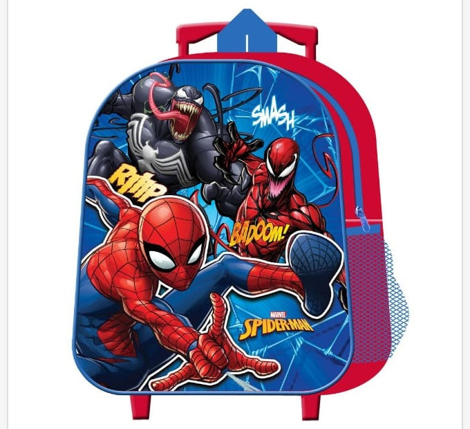 Mochila trolley escolar con Bolsillo Spiderman con ruedas