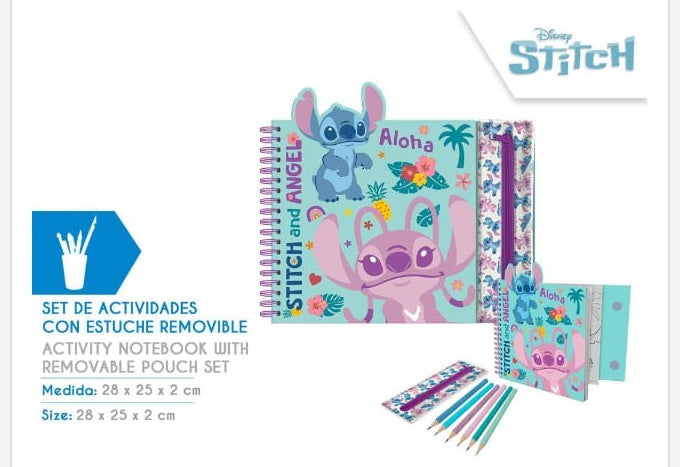 Cuaderno de Actividades con Estuche Stitch