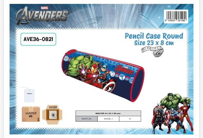 Estuche escolar redondo Avengers - portatodo de silicona infantil