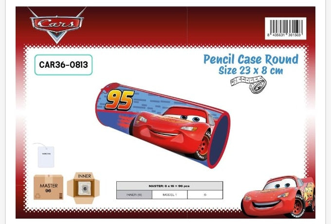 Estuche escolar redondo Cars - portatodo de silicona infantil