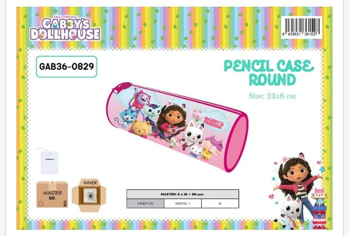Estuche escolar redondo Gabby's Dollhouse - portatodo de silicona infantil