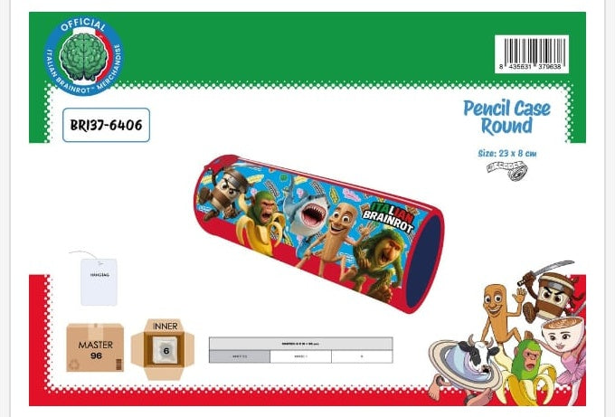 Estuche escolar redondo Italian Brainrot - portatodo de silicona infantil