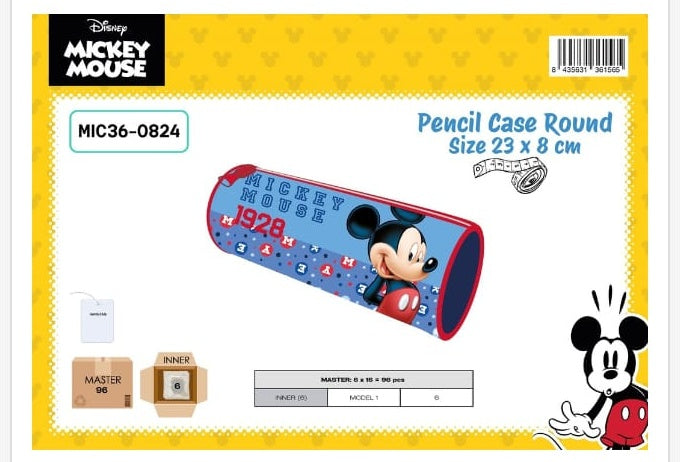 Estuche escolar redondo Mickey - portatodo de silicona infantil