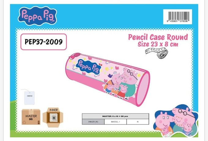 Estuche escolar redondo Peppa Pig - portatodo de silicona infantil