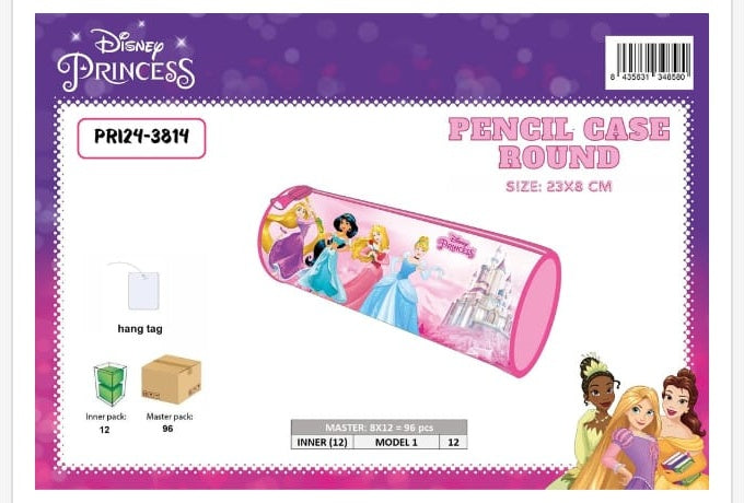 Estuche escolar redondo Princesas Disney Castillo - portatodo de silicona infantil