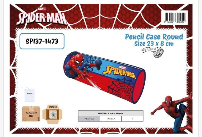 Estuche escolar redondo Spiderman - portatodo de silicona infantil