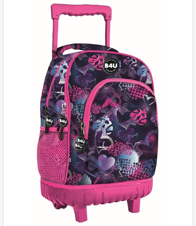 Mochila trolley escolar Grande 44cm B4U Love con ruedas