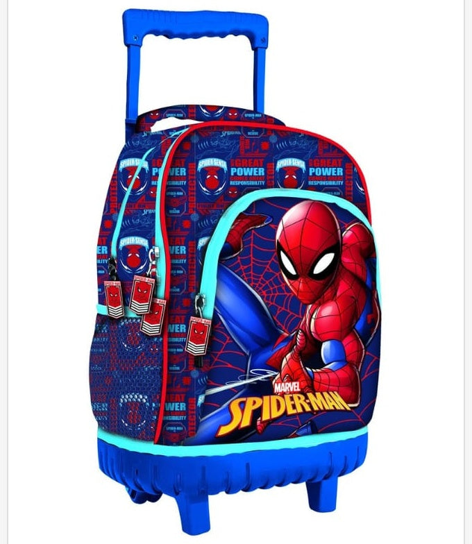 Mochila trolley escolar Grande 44cm Spiderman web con ruedas