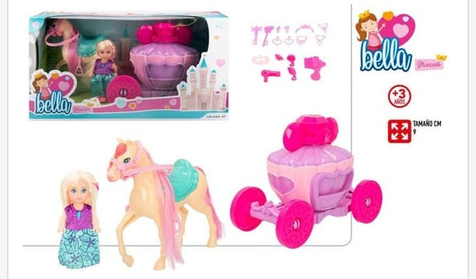 Muñeca Princesa con Carruaje de Caballos - muñeca de juguete