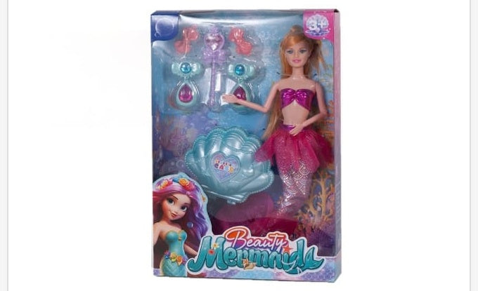 Muñeca Sirenita con Concha y Accesorios - muñeca de juguete