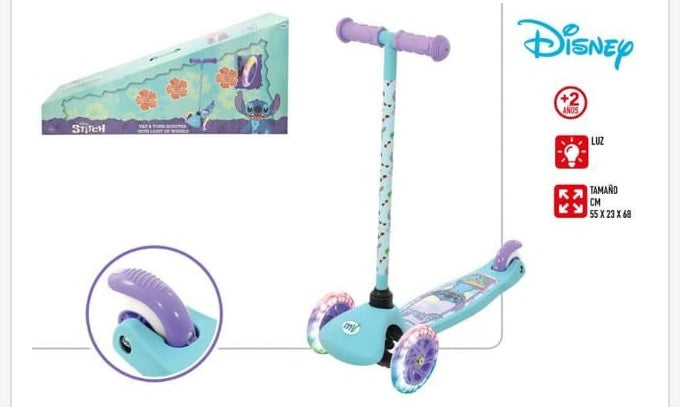 Patinete Inclinable con Luces Stitch - patinete infantil