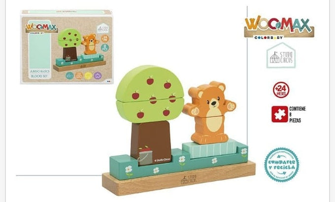 Juguete de madera Woomax Circus Juego de Blocks de Madera