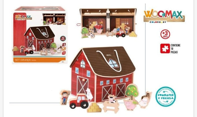 Juguete de madera Woomax Granja de Madera 10 Piezas