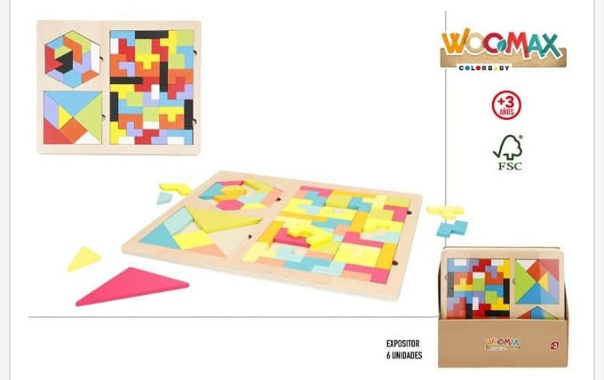 Juguete de madera Woomax Puzzle Geometrico de Madera