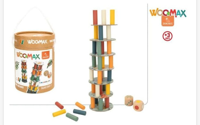 Juguete de madera Woomax Zookabee Torre de Equilibrios Animales