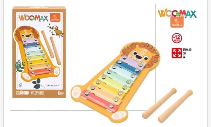Juguete de madera Woomax Zookabee Xilofono Leon de Madera 26cm